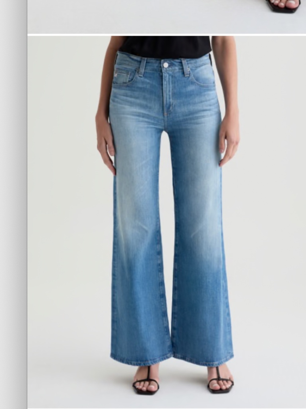AG Saige Mid-Rise Wide Leg Jeans Light Blue Size 30 - Picture 5 of 12
